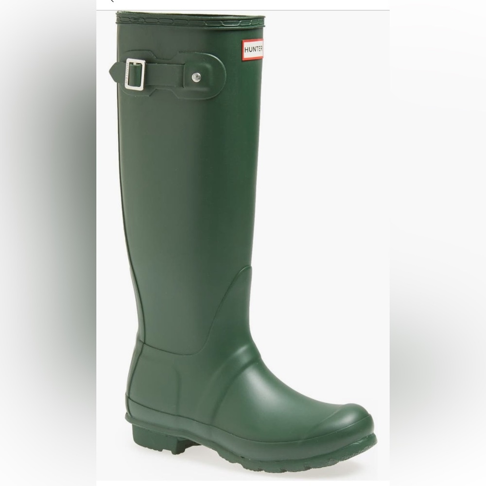 EUC Hunter Original Tall Rain Boot w/ or w/out White Cable Boot Sock